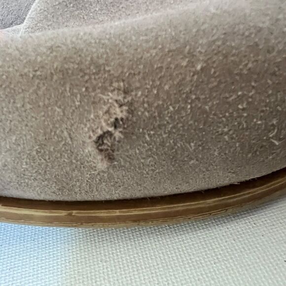 Lucky Brand Boots Size 8M/38 Taupe Tan Bellisa Ankle Booties Suede Buckle - Picture 3 of 12